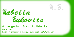 mabella bukovits business card